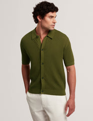 Men DOMATI Diamond Crochet Knit Short Sleeve Shirt - Ted Baker