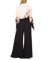 Sale|Women WIDE LEG TUCK PANT - Black - Ted Baker