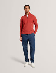 Sale|Men SIMONEA - Textured Panel Half-Zip Modal Sweatshirt - Ted Baker