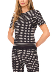 Women MIDGE Geometric Short Sleeve Knit Top - Ted Baker