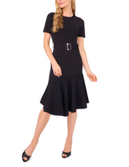 Women|Sale ASHLEY - Short Sleeve Crew Neck Asymmetric Midi Dress - Ted Baker