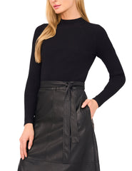 Women ONEIDA – Mock Neck Midi Dress with Faux Leather Skirt - Ted Baker