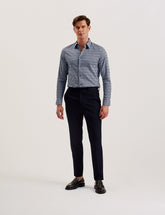 Men FRESTIN - Geometric Pattern Slim Long Sleeve Shirt - Ted Baker