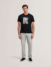 Men JUSTINO - Black Branded Box Print Graphic Cotton T-Shirt - Ted Baker