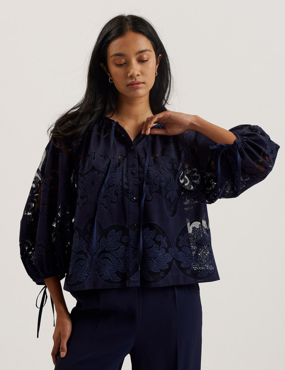 Women BACINA - Lace 3/4 Balloon Sleeve Blouse - Ted Baker