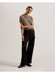Women ABALY - Metallic Knitted Short Sleeve Top - Ted Baker
