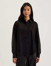 Women LECHOSA - Bib Front Sheer Long Sleeve Blouse - Ted Baker