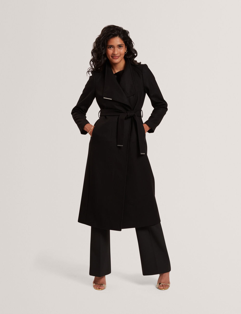Women|Sale ROSELL Longline Belted Wool Wrap Coat - Ted Baker