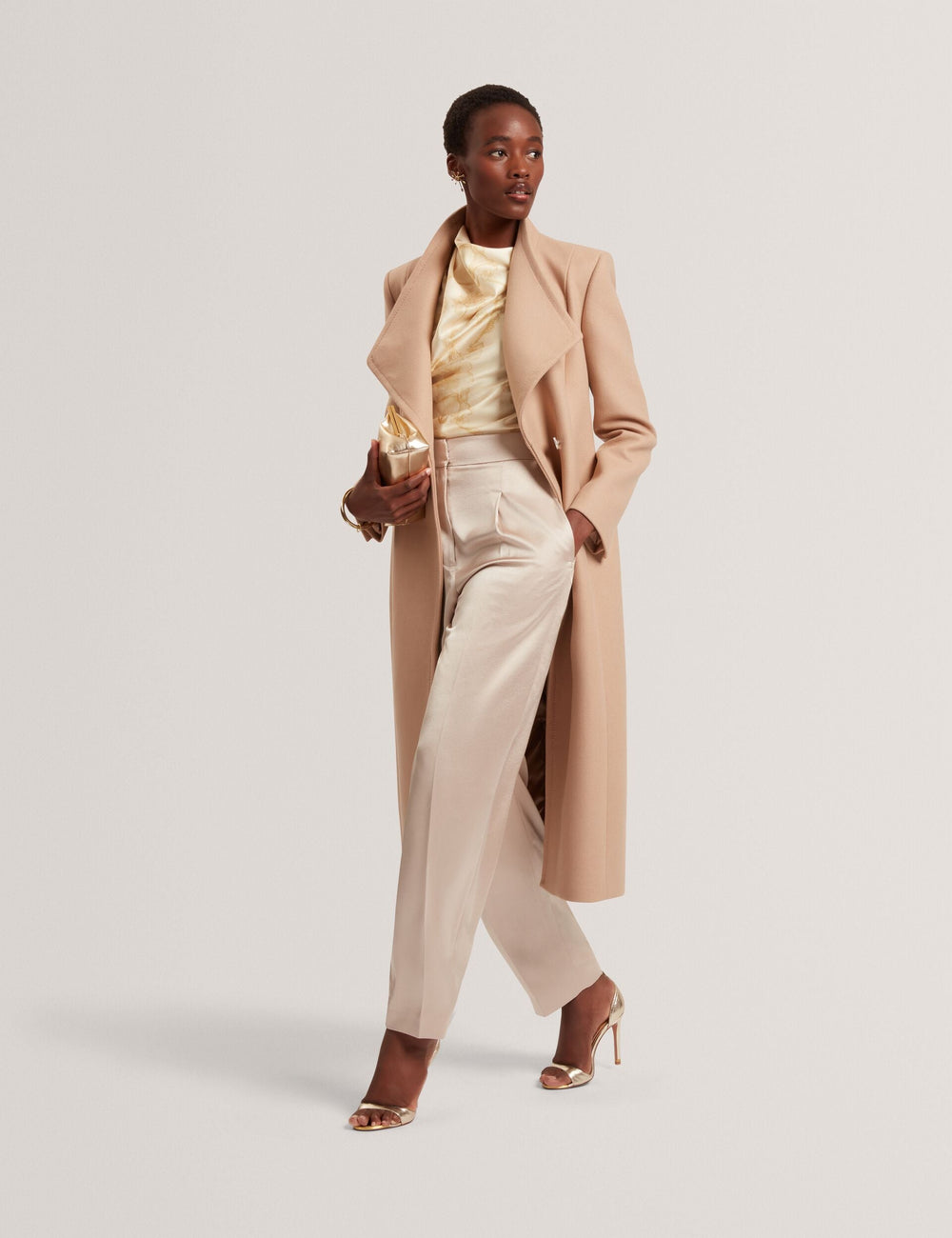 Women|Sale MINDEE Wool Rich Hourglass Longline Wrap Coat - Ted Baker