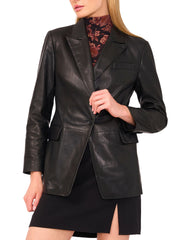 Women LYNDE - Leather Single Breasted Blazer - Ted Baker