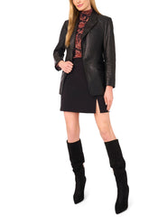 Women LYNDE - Leather Single Breasted Blazer - Ted Baker