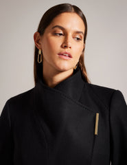 Women|Sale Ted Baker Women's ROSESSO Short Belted Wool Wrap Coat in Black - Ted Baker