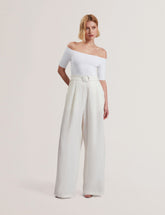 Women ANGELIY - Bardot Knit Top Wide Leg Belted Jumpsuit - Ted Baker