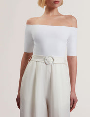 Women ANGELIY - Bardot Knit Top Wide Leg Belted Jumpsuit - Ted Baker