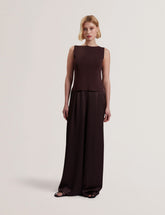 Women RAYYNA - Wide Leg Satin Jumpsuit With Knitted Tank - Ted Baker
