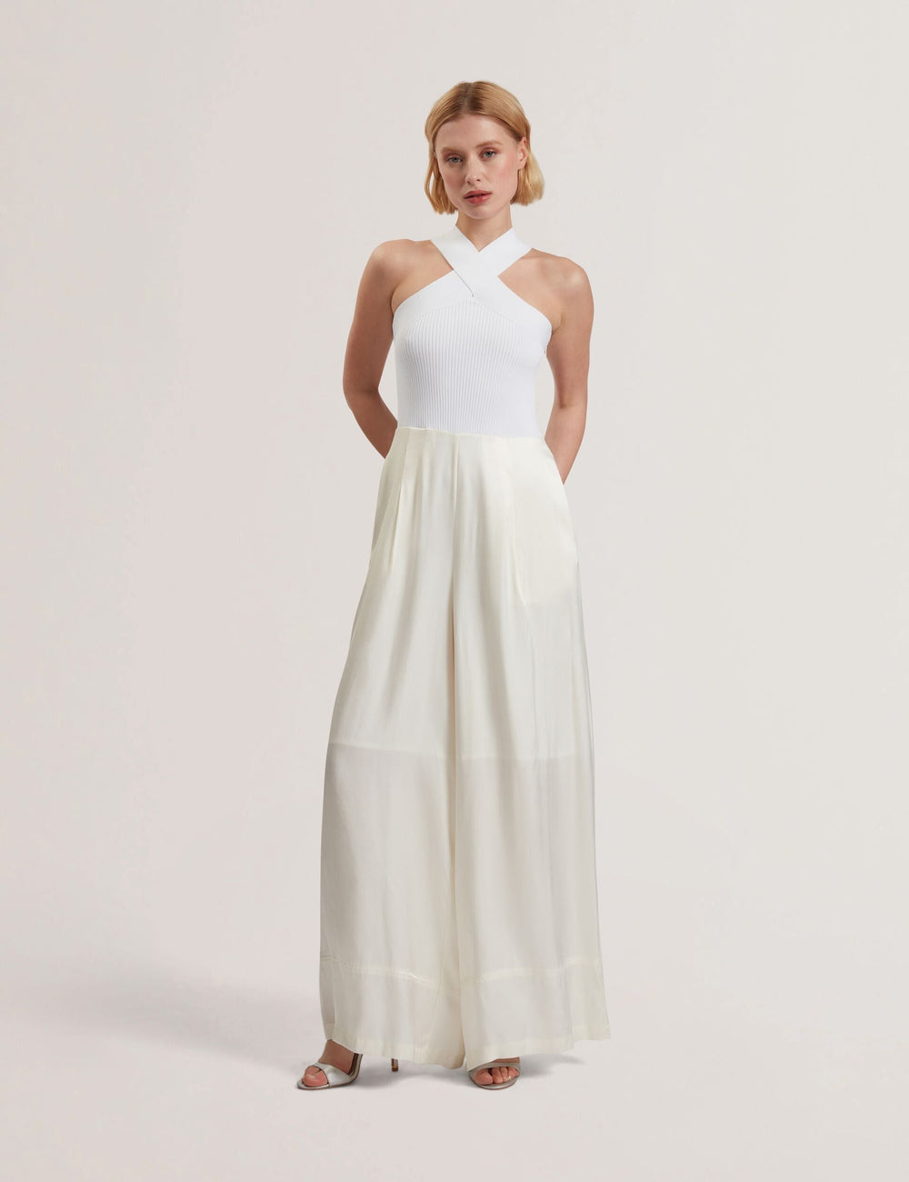Women BAIBLU - Halter Neck Knit Bodice Jumpsuit - Ted Baker