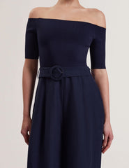 Women ANGELIY - Bardot Knit Top Wide Leg Belted Jumpsuit - Ted Baker