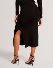 Women MAXI SKIRT WITH RIB - Black - Ted Baker