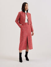 Women SUMIS - Tailored Boucle Midi Skirt With Front Slit - Ted Baker