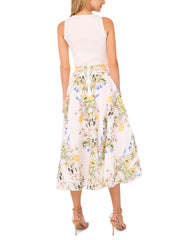 Women A-LINE LINEN MIDI SKIRT - White - Ted Baker