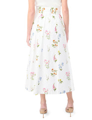 Women RIHANA Cotton Floral Pleated Midi Skirt - Ted Baker