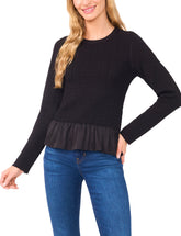 Women|Sale IRENE - Long Sleeve Crew Neck with Pointelle Cable - Ted Baker
