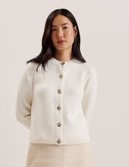 Women JAYCEY - Rose Button Knitted Crew Neck Cardigan - Ted Baker