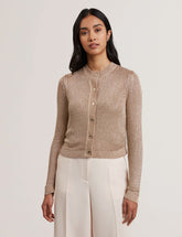 Women MANYA - Metallic Knit Cropped Cardigan - Ted Baker