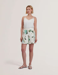 Women VYLLA - Floral High Waist Linen Shorts With Trim Detail - Ted Baker