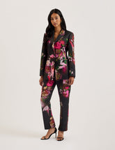 Women OKUNIT - Tapered Leg Floral Print Tailored Trousers - Ted Baker
