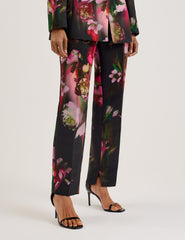 Women OKUNIT - Tapered Leg Floral Print Tailored Trousers - Ted Baker