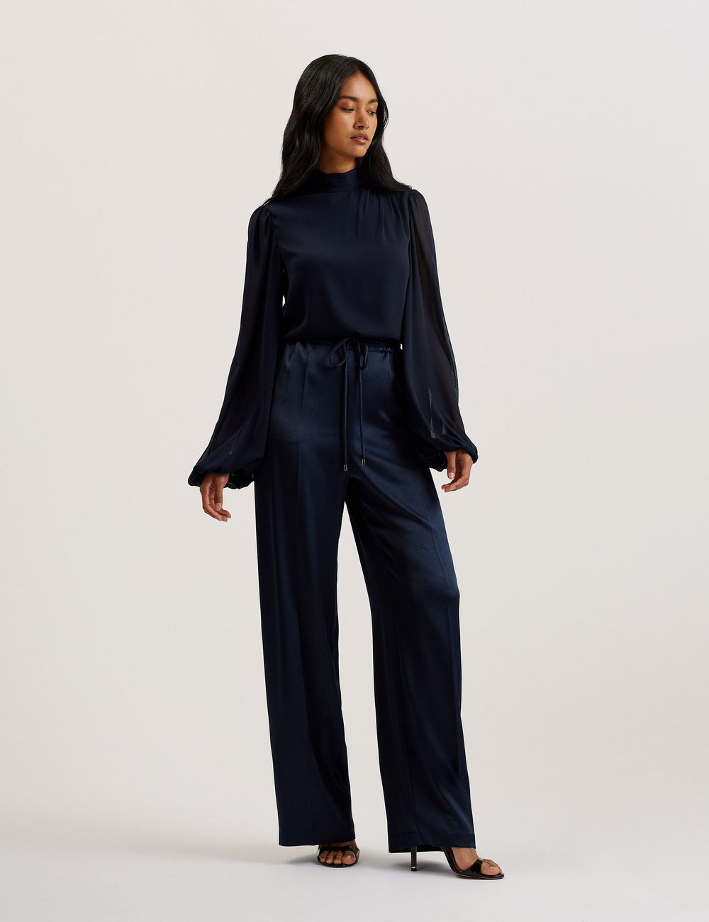 Women UMAIBO - Satin Wide Leg Drawstring Joggers - Ted Baker