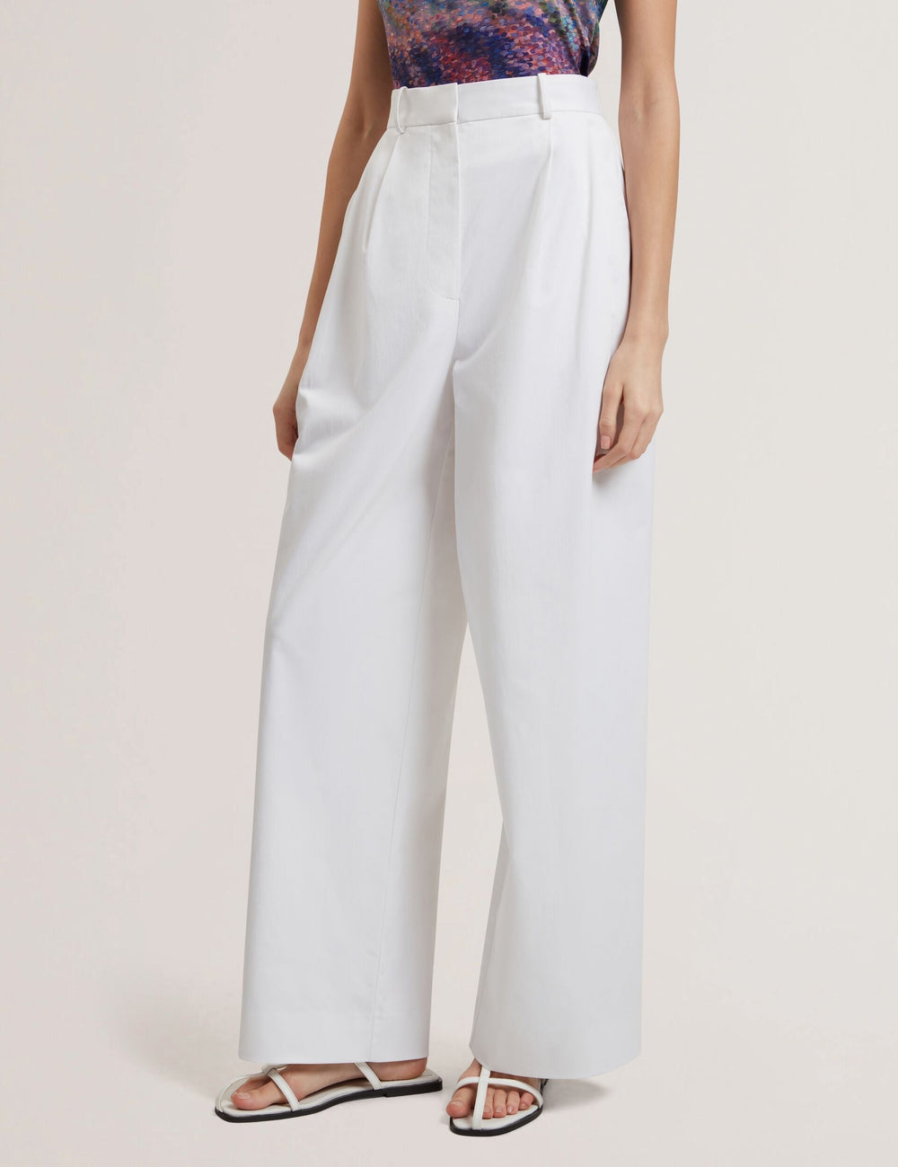 Women ZOZIA - Cotton Pleated Front Wide Leg Trousers - Ted Baker