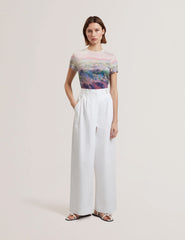 Women ZOZIA - Cotton Pleated Front Wide Leg Trousers - Ted Baker