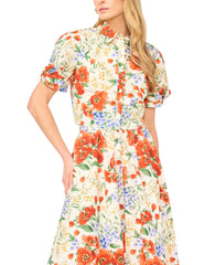 Women ISADORA Floral Twist Sleeve Cropped Shirt - Ted Baker