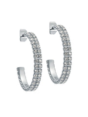 Women Medium Double Crystal Hoop Earrings - Ted Baker