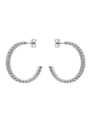 Women Medium Double Crystal Hoop Earrings - Ted Baker