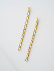Women ISALIE - Baguette Crystal Long Drop Earrings - Ted Baker