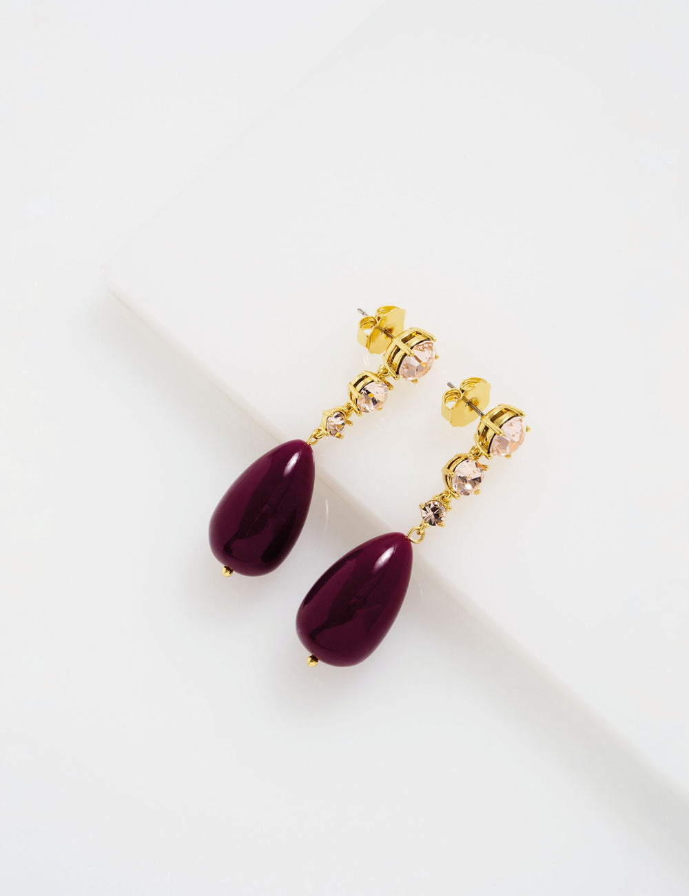 Women PEARSTI Statement Pendant Crystal Drop Earrings in Plum - Ted Baker