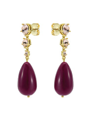 Women PEARSTI Statement Pendant Crystal Drop Earrings in Plum - Ted Baker