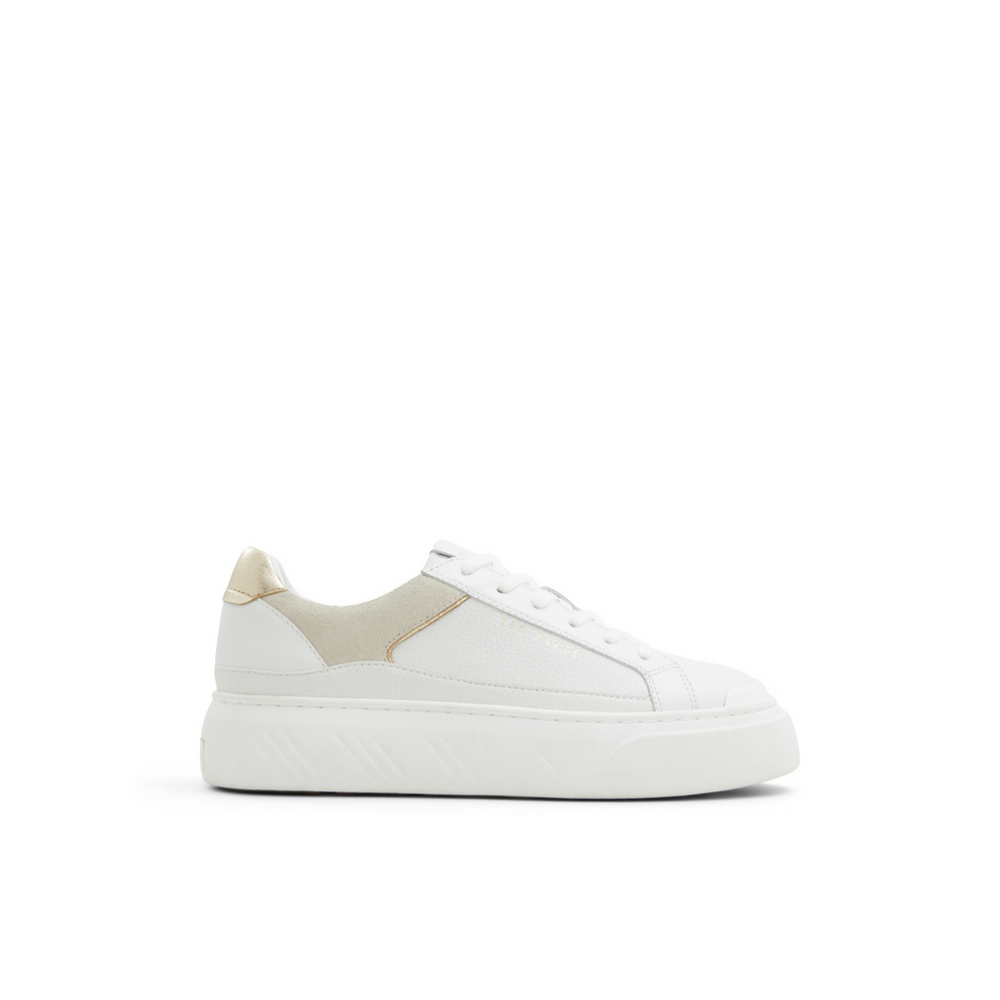 Women ADISON - Metallic Detail Leather Platform Sneakers - Ted Baker