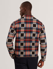 Men|Sale HENREIN Pure Cotton Patchwork Knit Zip Jacket - Ted Baker