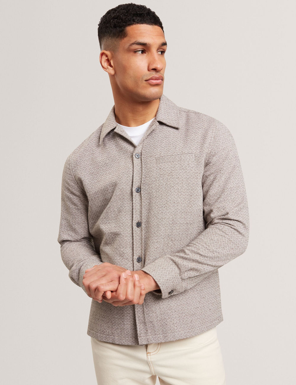Men|Sale RYNEL Textured Weave Long Sleeve Overshirt - Ted Baker