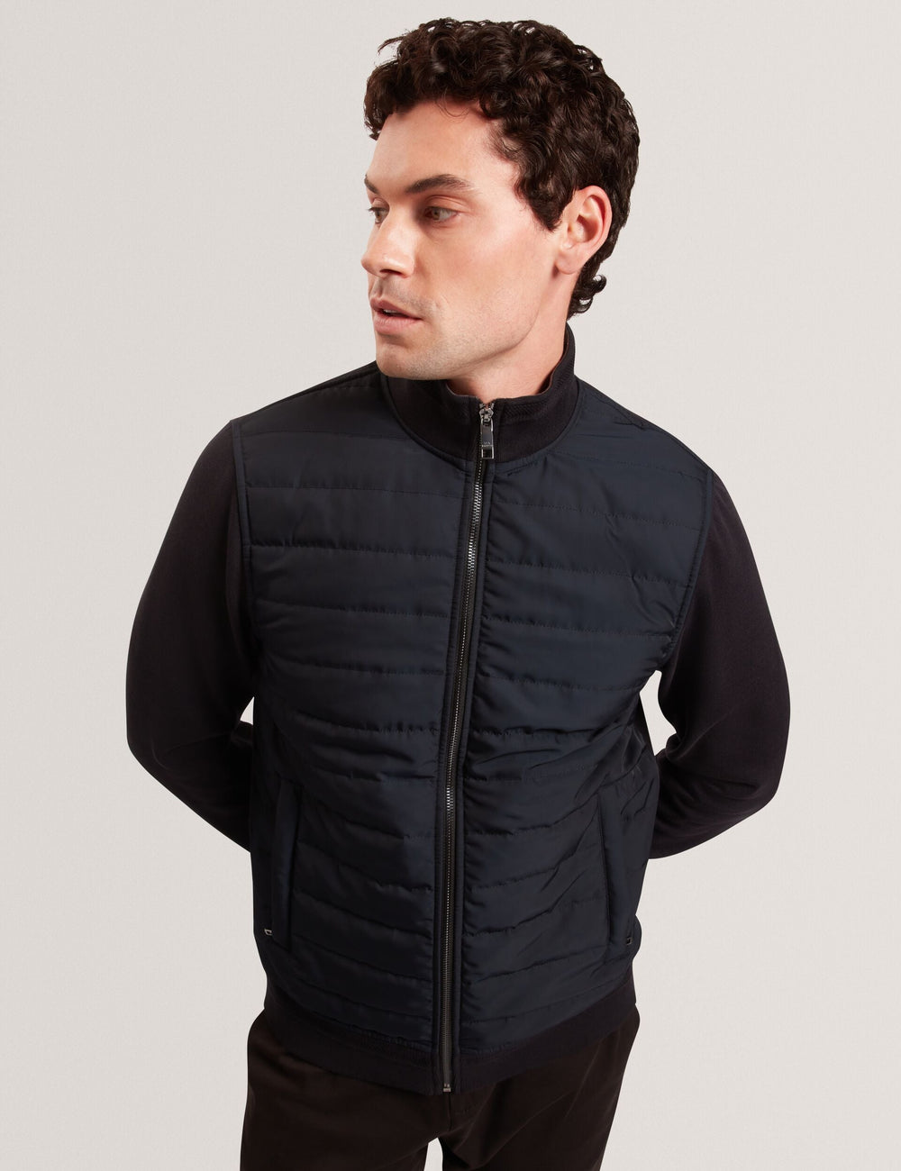 Men|Sale DURANO Quilted Front Zip-Through Knit Jacket - Ted Baker