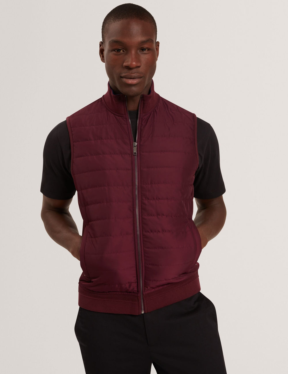 Men|Sale PAFAVOR Quilted Front Funnel Neck Zip-Up Gilet - Ted Baker