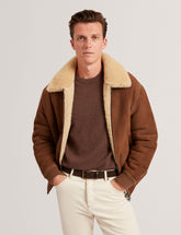 Men|Sale WALD Shearling Leather Aviator Jacket - Ted Baker