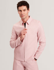 Men ASHLEYJ Linen Cotton Zip-Up Harrington Jacket - Ted Baker