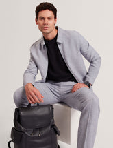 Men ASHLEYJ Linen Cotton Zip-Up Harrington Jacket - Ted Baker