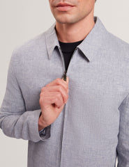 Men ASHLEYJ Linen Cotton Zip-Up Harrington Jacket - Ted Baker