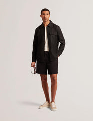 Men SELWYNJ - Black Lightweight Wool Blend Shirt Jacket - Ted Baker